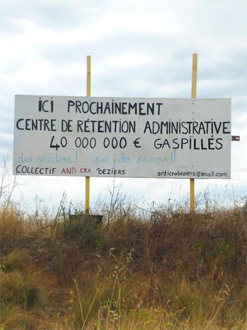 mobilisation contre le projet de centre de rétention administrative de Béziers